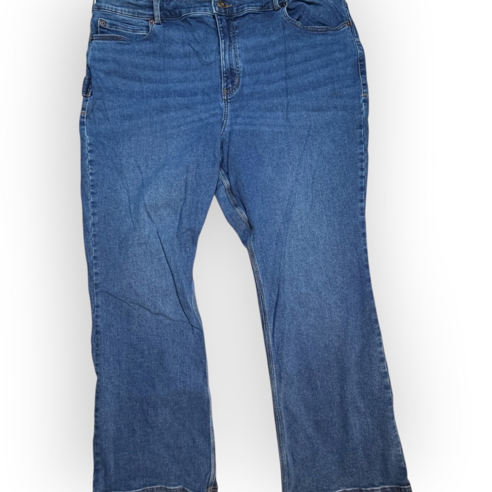 Duluth Trading Co Womens Blue Jeans Plus Size 22W x 31 Stretch Straight Leg